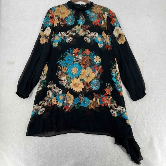 Roberto Cavalli | Dresses | Roberto Cavalli Womens Floral Longsleeve Black Crewneck Mini Dress Size 4 | Poshmark Roberto Cavalli | Dresses | Roberto Cavalli Womens Floral Longsleeve Black Crewneck Mini Dress Size 4 | Poshmark